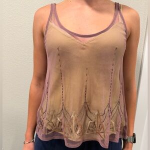 Decree Mauve Embroidered Camisole